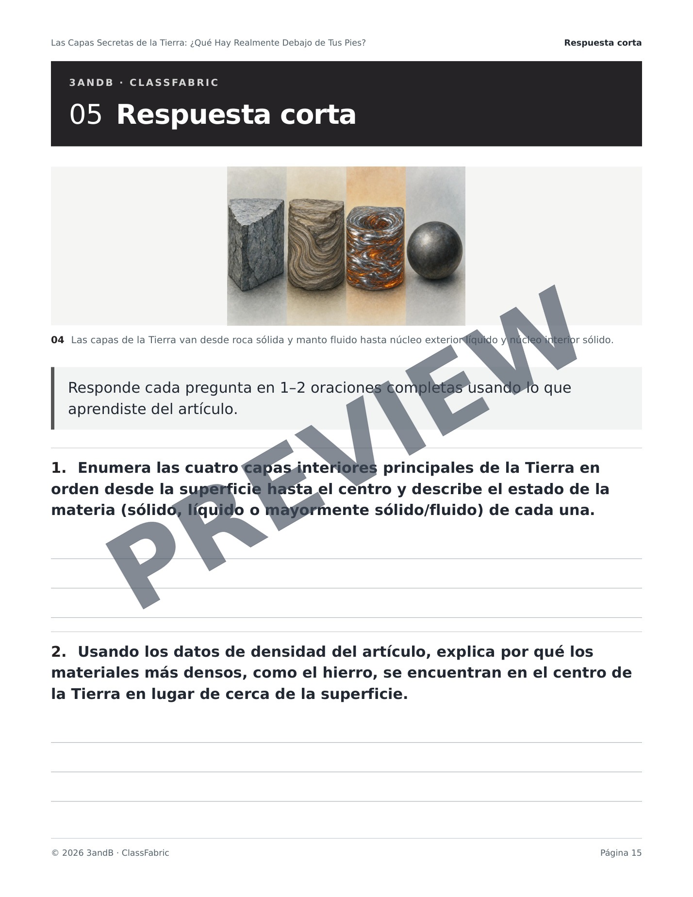 Página 15 / 23 — Las capas de la Tierra