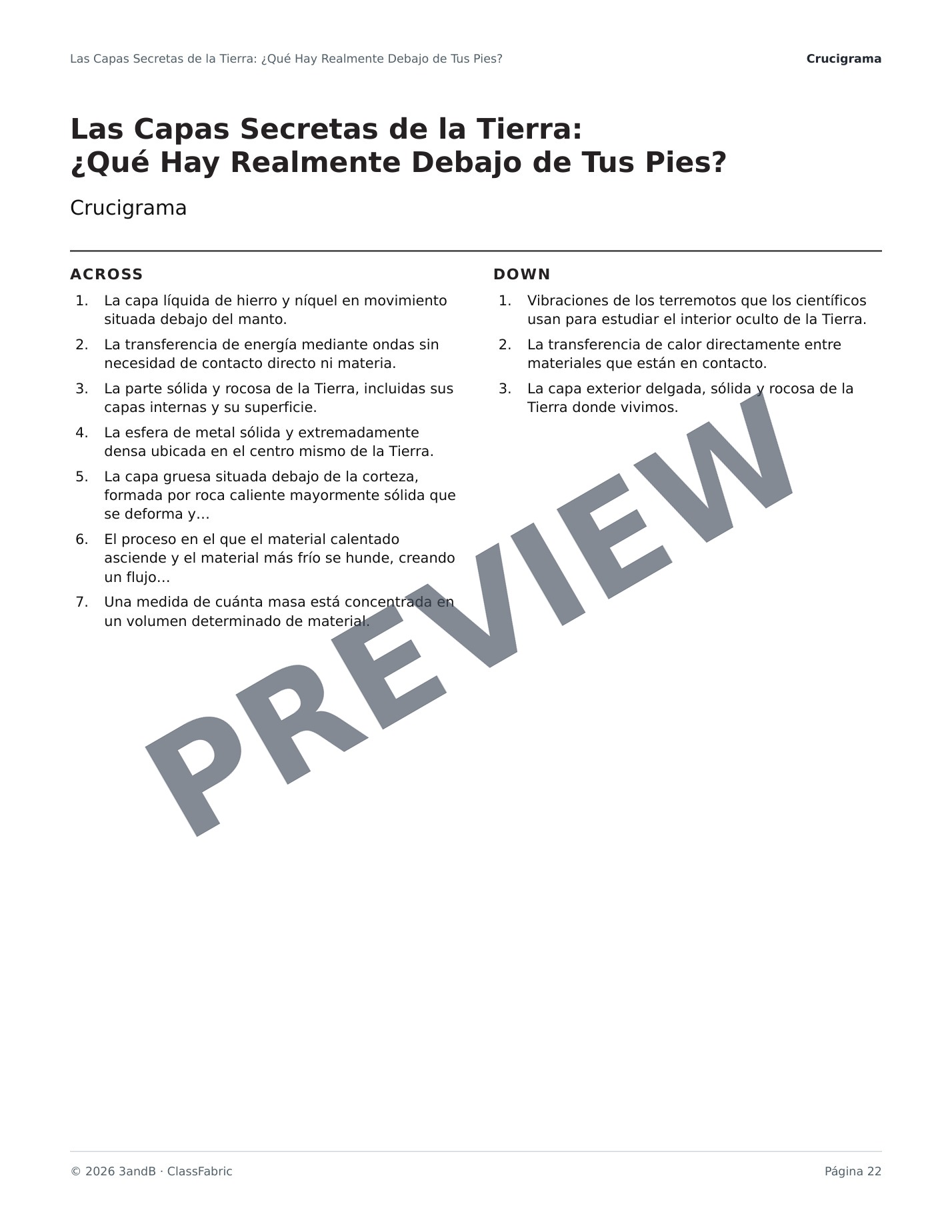 Página 22 / 23 — Las capas de la Tierra