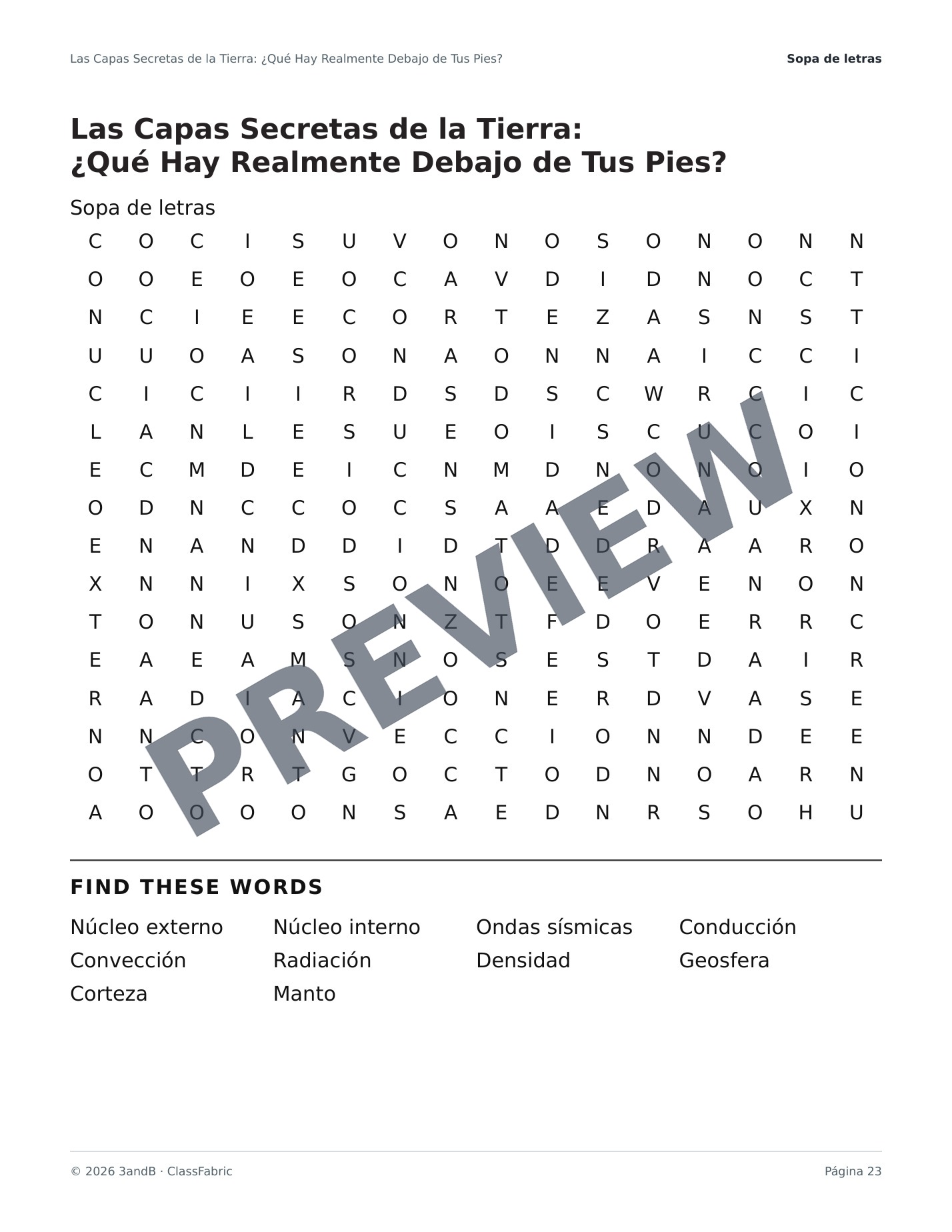 Página 23 / 23 — Las capas de la Tierra