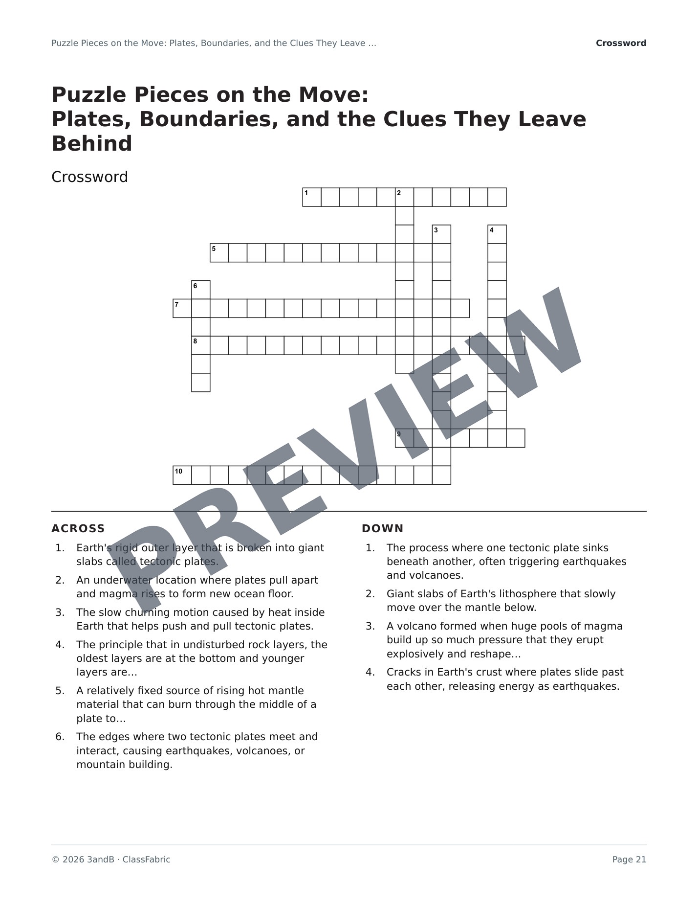 Page 21 / 22 — Plate Tectonics