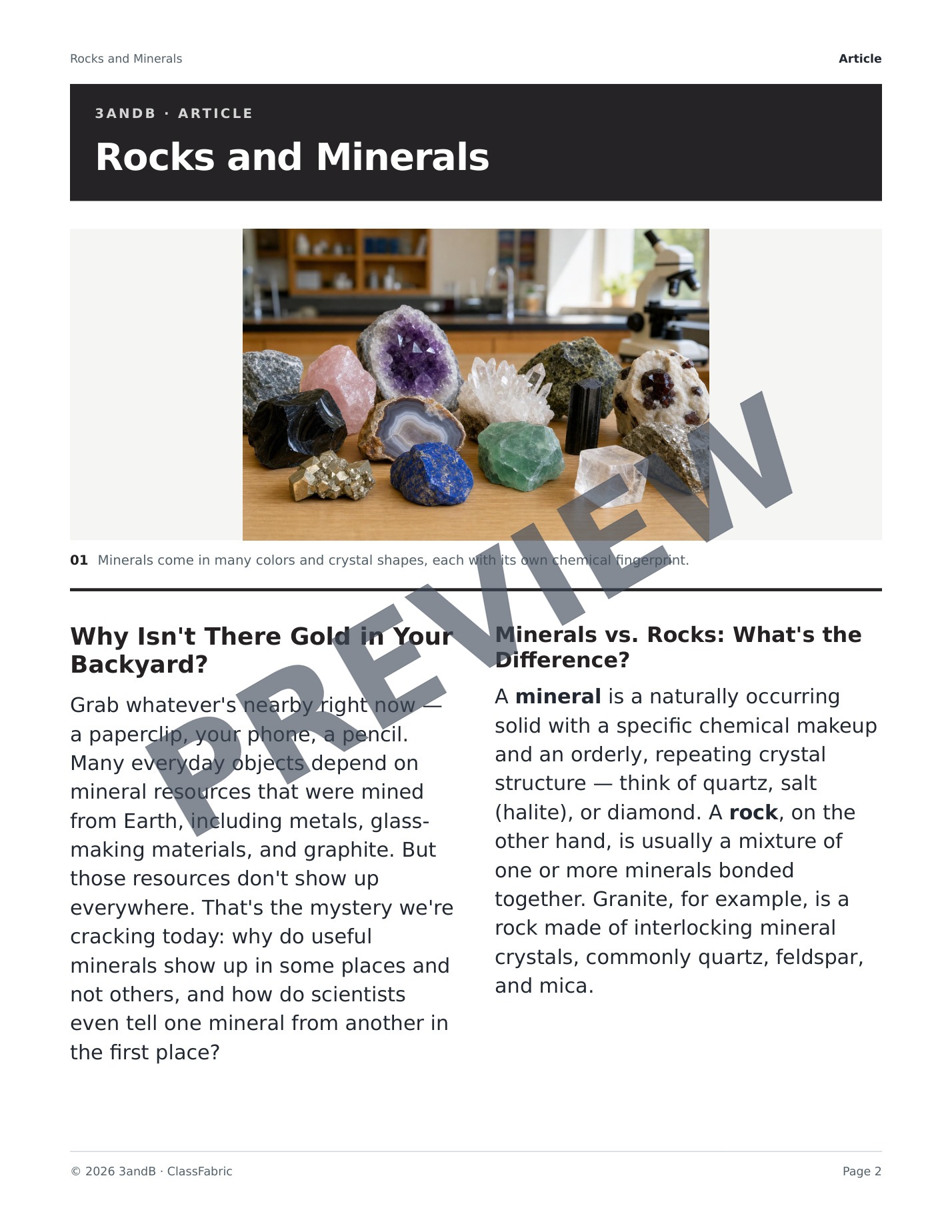 Page 2 / 23 — Rocks and Minerals