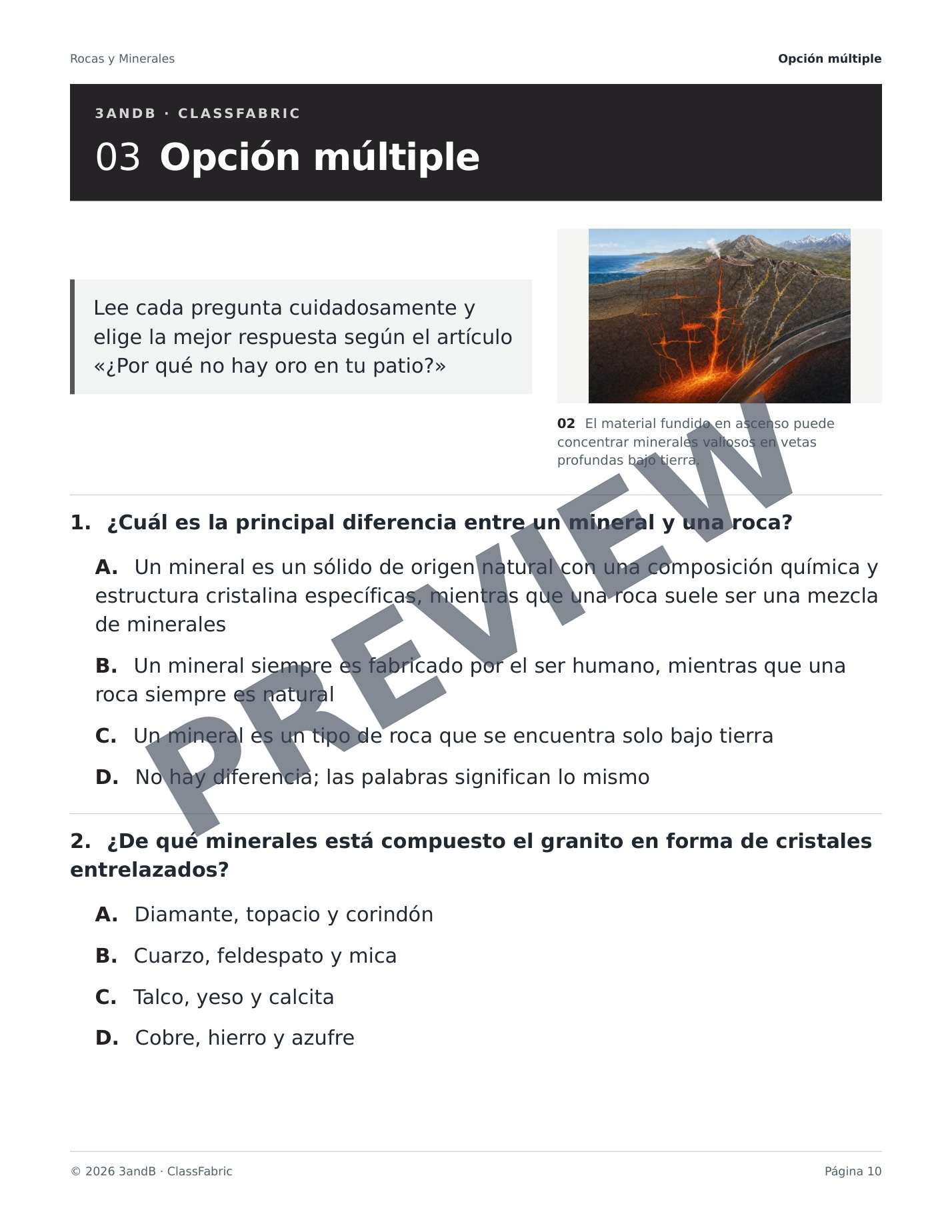 Página 10 / 24 — Rocas y minerales