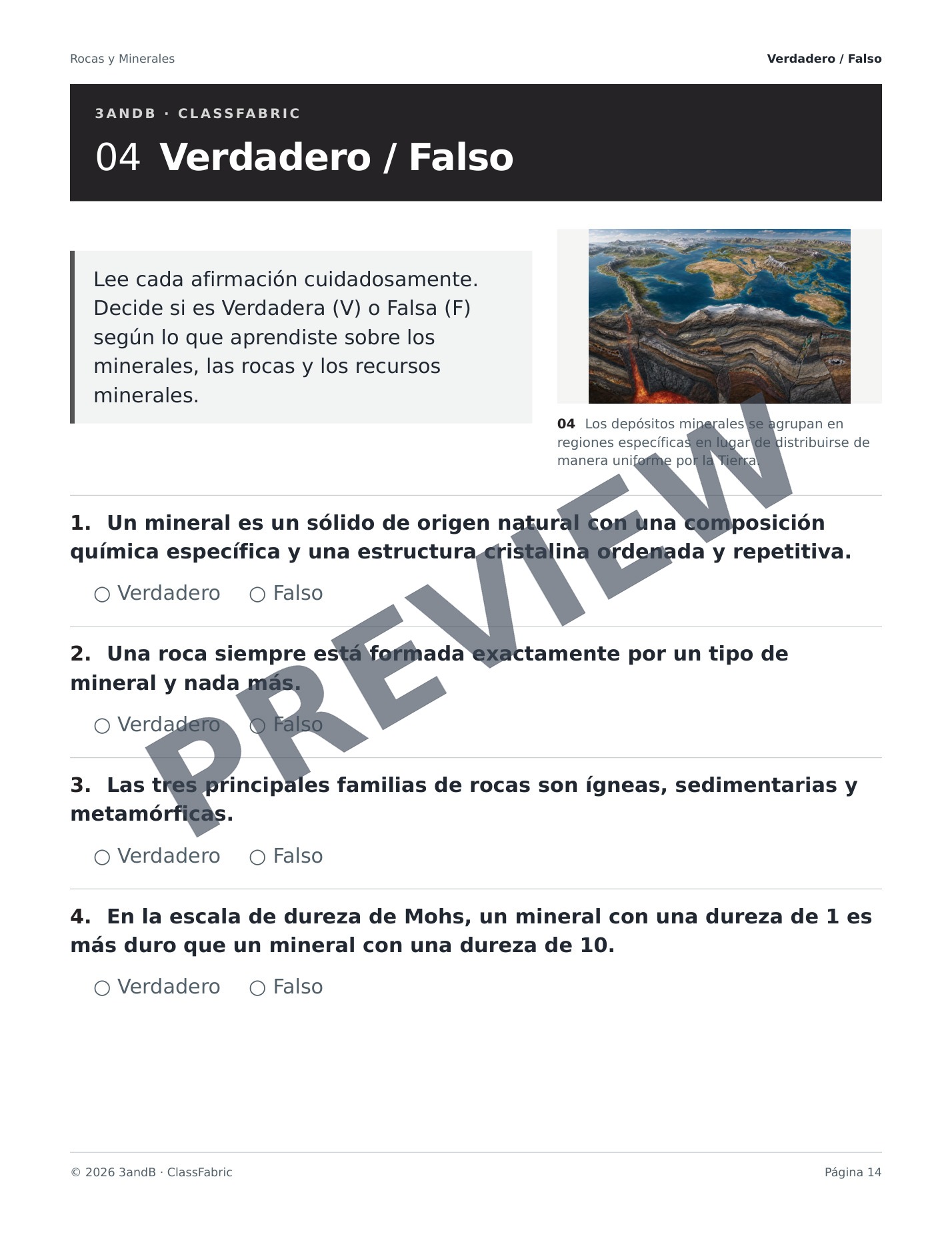 Página 14 / 24 — Rocas y minerales