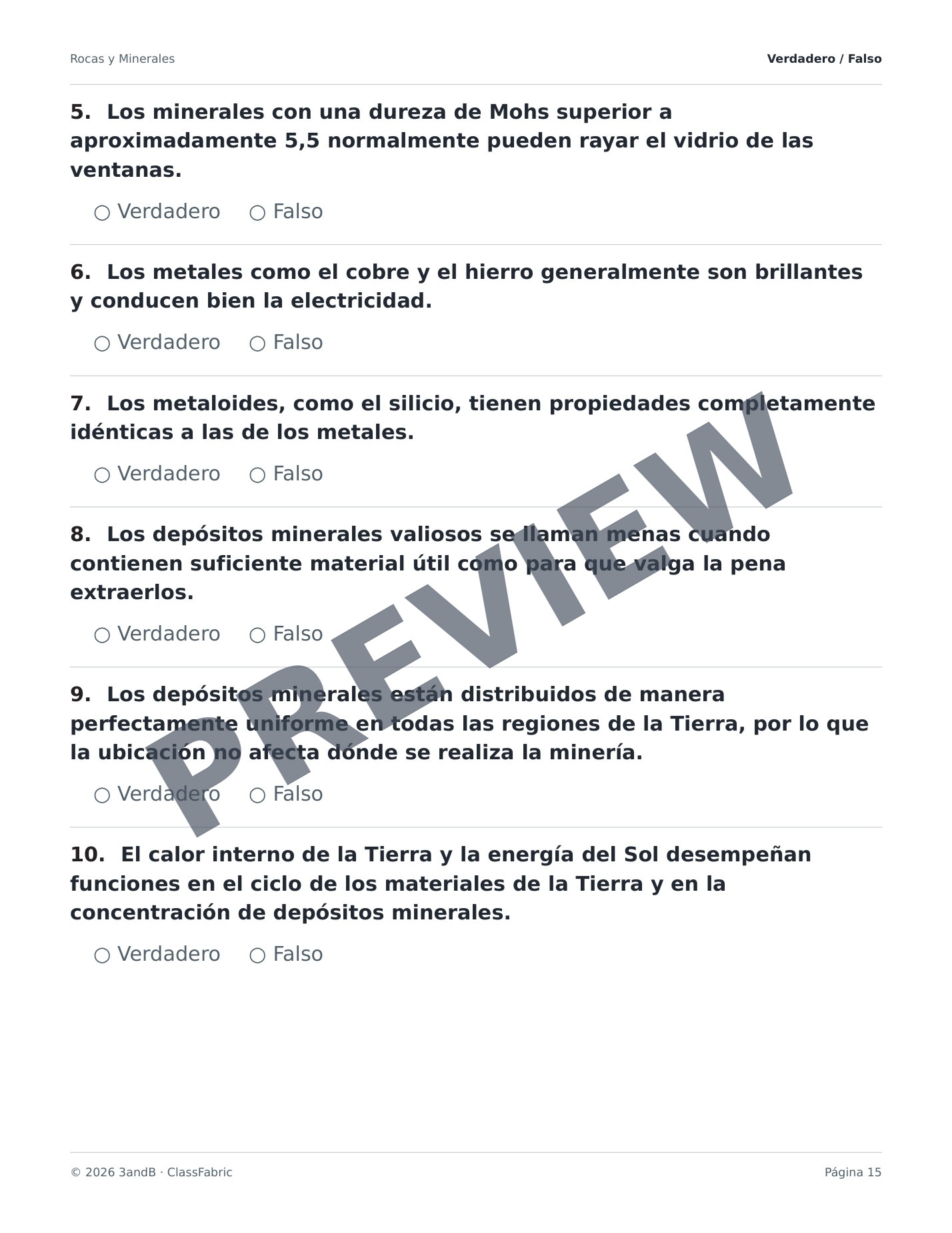 Página 15 / 24 — Rocas y minerales