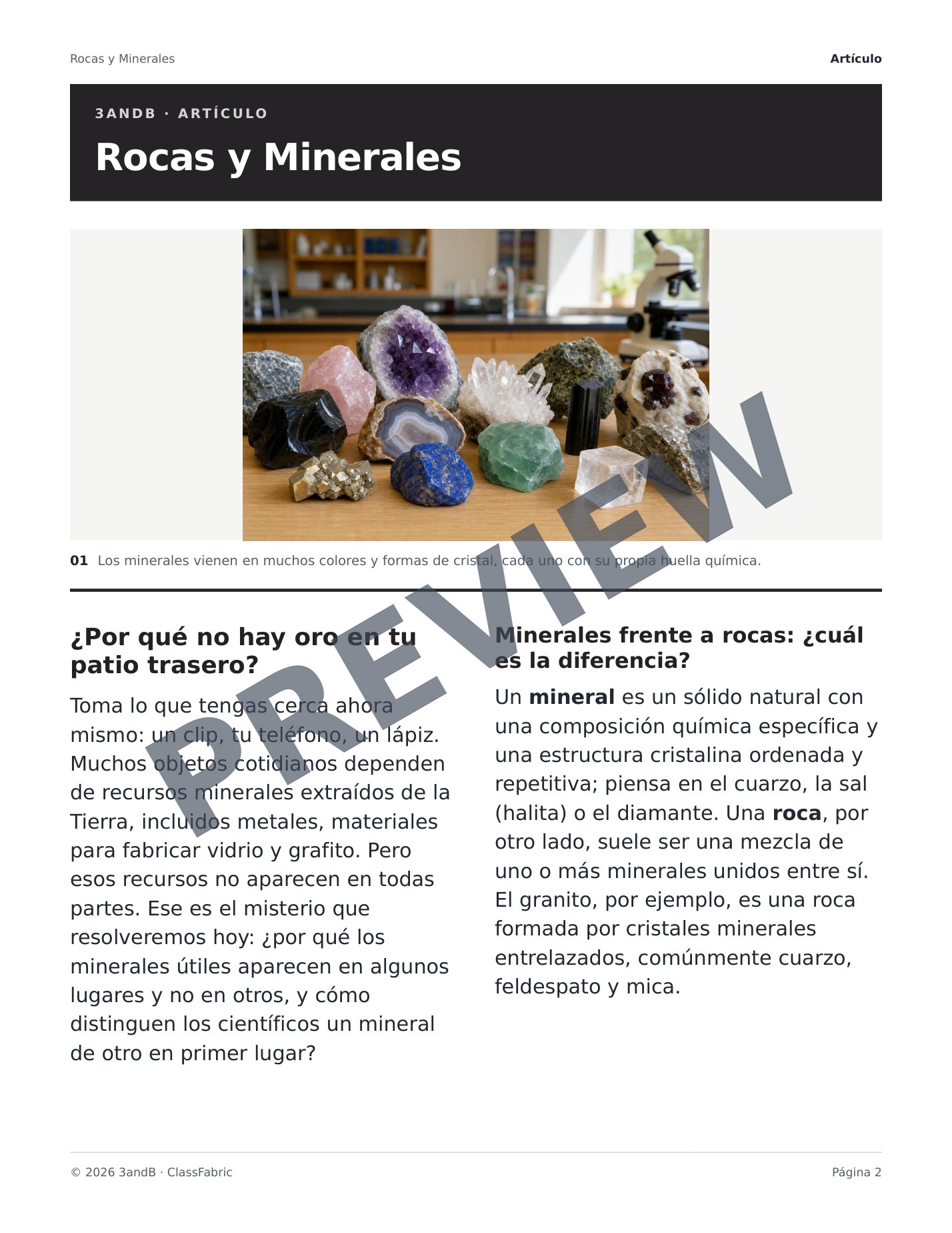 Página 2 / 24 — Rocas y minerales