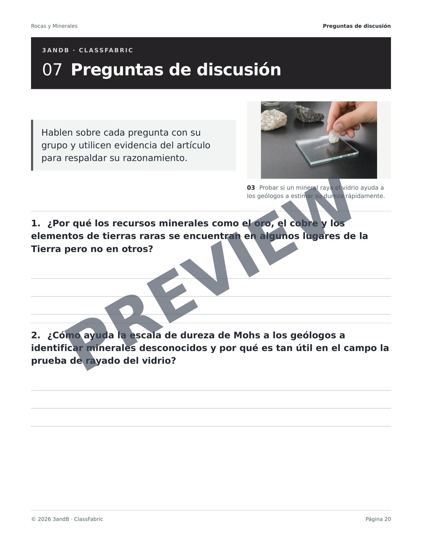 Página 20 / 24 — Rocas y minerales