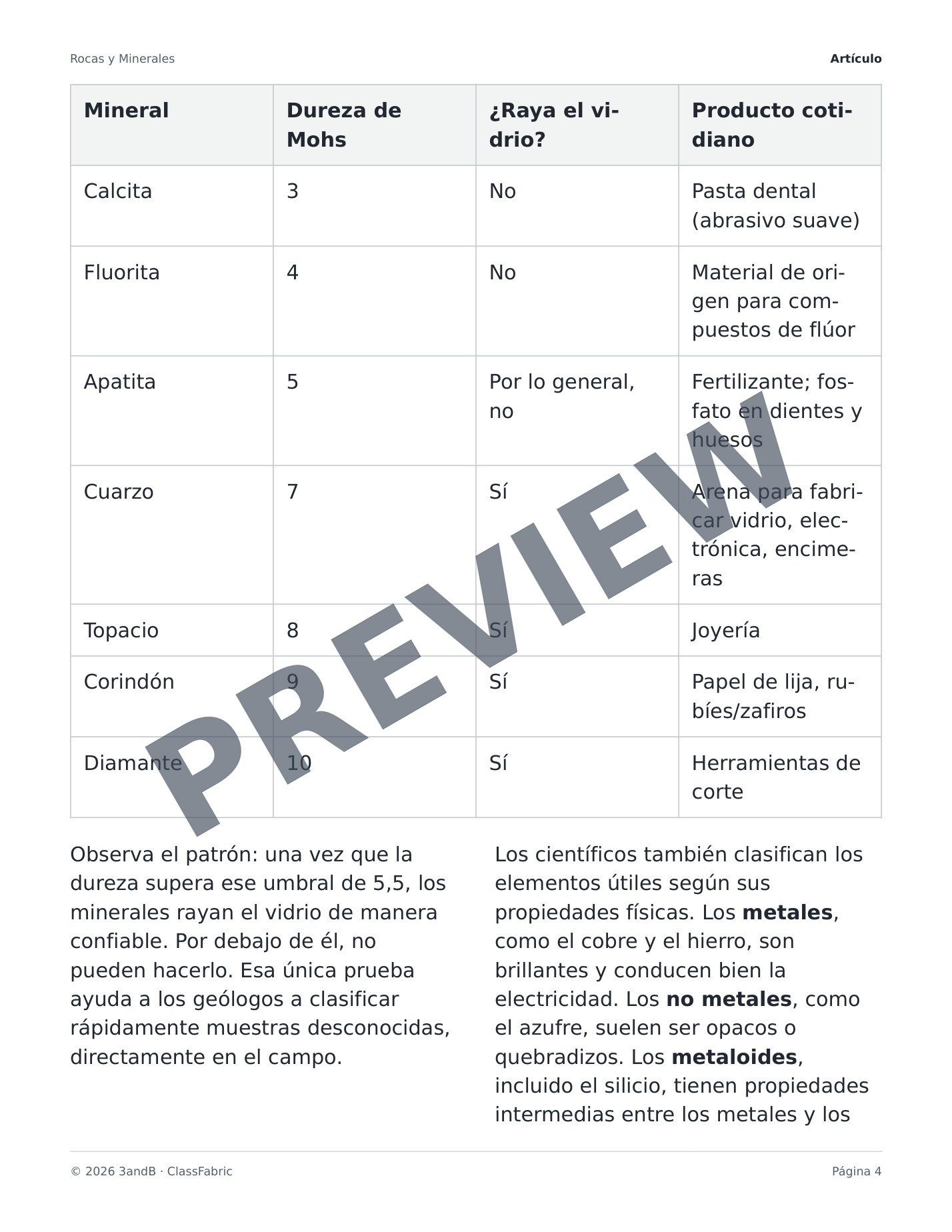 Página 4 / 24 — Rocas y minerales